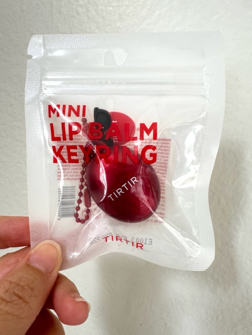 TIRTIR Mini Lip Balm Keyring Strawberry NWT K-Beauty Pop Up Exclusive